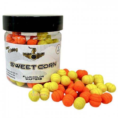Дъмбели FLUO COLOR Wafters 10 мм Sweet Corn (сладка царевица) BB0664 - Battle Baits Дъмбели FLUO COLOR Wafters 10 мм Sweet Corn (сладка царевица) BB0664 - Battle Baits
